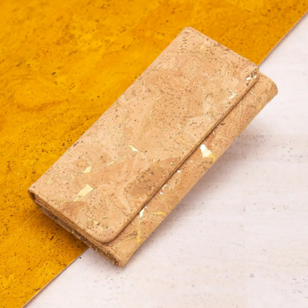 OROSEI | golden marmoriertes Kork Portemonnaie